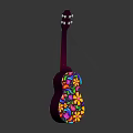 Artistically Painted Ukuleles Featuring Wooden Body Owl Art and Colorful Flower Patterns