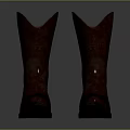 Brown Leather High Heel Boots With Classic Design And Stitching Detail