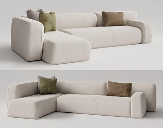 Modern corner sofa multiplayer sofa 3d model