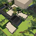 Residential Landscape Design With Modern Architecture Courtyard And Lush Greenery