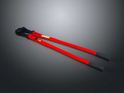 Heavy Duty Red And Black Bolt Cutters With Ergonomic Handle Design 3d model