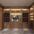 American Wine Cellar Solid Wood Wine Cabinet 3d model