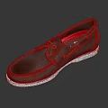 Stylish Brown Leather Boat Shoes With White Sole And Red Interior