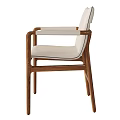 Contemporary Single Chair With White Padded Seat And Solid Wooden Frame