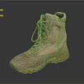 Tan High Top Boots With Laces Side Zipper And Thick Durable Sole For Outdoor Wear