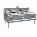 Canteen Commercial Kitchen Stainless Steel Counter With Double Stoves And Faucet