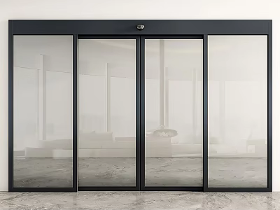 Modern Sliding Glass Doors With Black Frame For Contemporary Interior Spaces 3d model