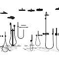 Modern Shower Heads Collection Featuring Various Types And Stylish Design Elements 3d model