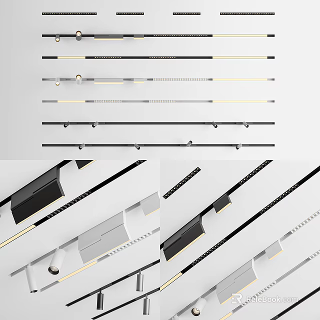 Modern Downlights And Spotlights With Sleek Design For Home Ceiling Lighting 3d model 