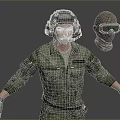 A Man In Green Military Uniform Wearing Tactical Helmet And Protective Goggle With Gloves