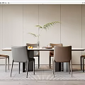 Modern Dining Table and Chair Combination 3d model