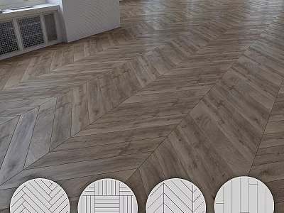 Modern Herringbone Wooden Flooring With Natural Wood Tones And Elegant Pattern 3d model