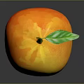 Fresh Ripe Orange with Green Leaf on Dark Background Vibrant Citrus Fruit