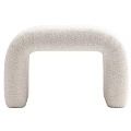 Plush Beige U Shaped Modern Sofa Stool with Soft Texture Design