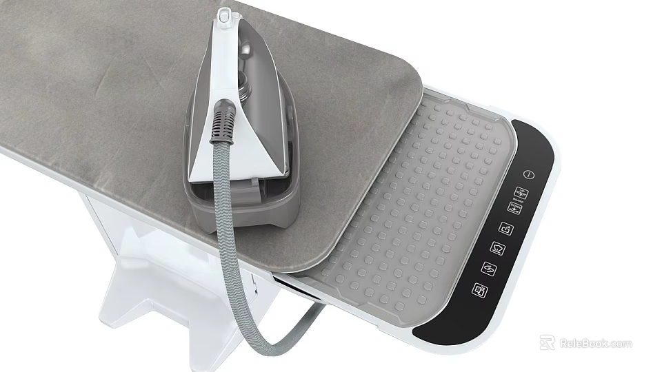 Modern Electric Ironing Board With Electric Iron And Digital Control Panel Design Features 3d model