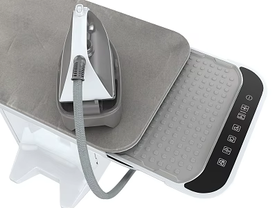 Modern Electric Ironing Board With Electric Iron And Digital Control Panel Design Features 3d model