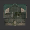 Stone Building With Glass Dome Stairs Arched Design And Green Plants