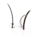 Traditional Scimitar Weapon Pair With Curved Blades And Brown Leather Sheaths