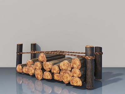 wood fire 3d model