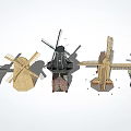 Various Traditional Windmill Models With Wooden Structures And Diverse Design Styles