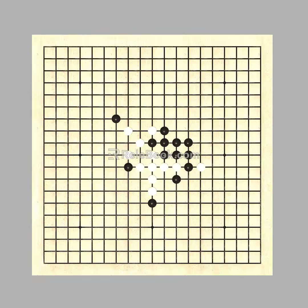 Gobang Chessboard 3d model