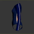 Blue Long Sleeve Bodysuit with Zip Front Fitted Design and Solid Color Silhouette