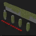 Vine Covered Wall Mounted Corner Decoration With White Wall And Cylindrical Plant Columns