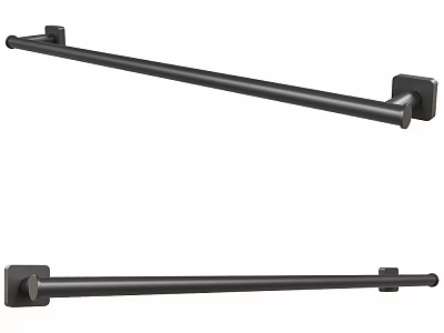 Modern Matte Black Metal Towel Bar Wall Mounted For Bathroom Design 3d model