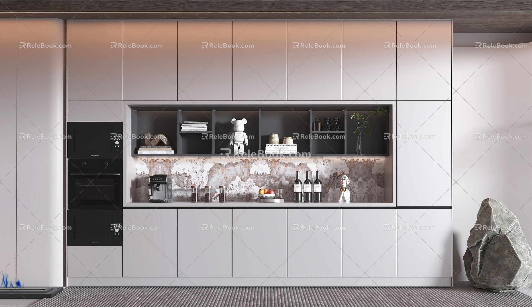 Modern Sideboard Steaming and Baking Integrated Cabinet Wine Cabinet Storage Cabinet Display Cabinet 3d model