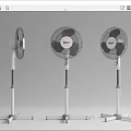 Three Zer Standing Fans White and Gray Home Cooling Appliances Design