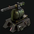 Military Green Weapon System With Rotating Barrel And Heavy Duty Mechanical Base