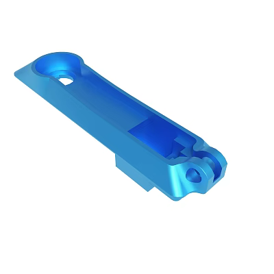 Blue Metal Mechanical Component With Holes And Connector Structural Design 3d model