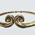 Elegant Golden Ornament Decoration Set With Spiral Design And Carved Patterns