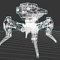 Advanced Futuristic Sci Fi Weapon With Mechanical Legs And Turret Structure