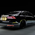 Sleek Black Sedan With Modern Sporty Design And Glossy Alloy Wheels