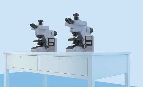 modern microscope 3d model