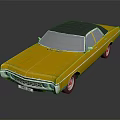 Vintage Yellow And Black Classic Sedan Car With Retro Design
