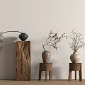 Quiet Air-dried Branch Vase Flower Art 3d model