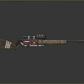 Tactical Sniper Rifle With Wooden Stock Optical Scope And Metal Components Design