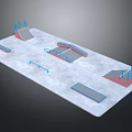 Skateboard Sports Equipment Park With Various Ramps Rails And Platforms
