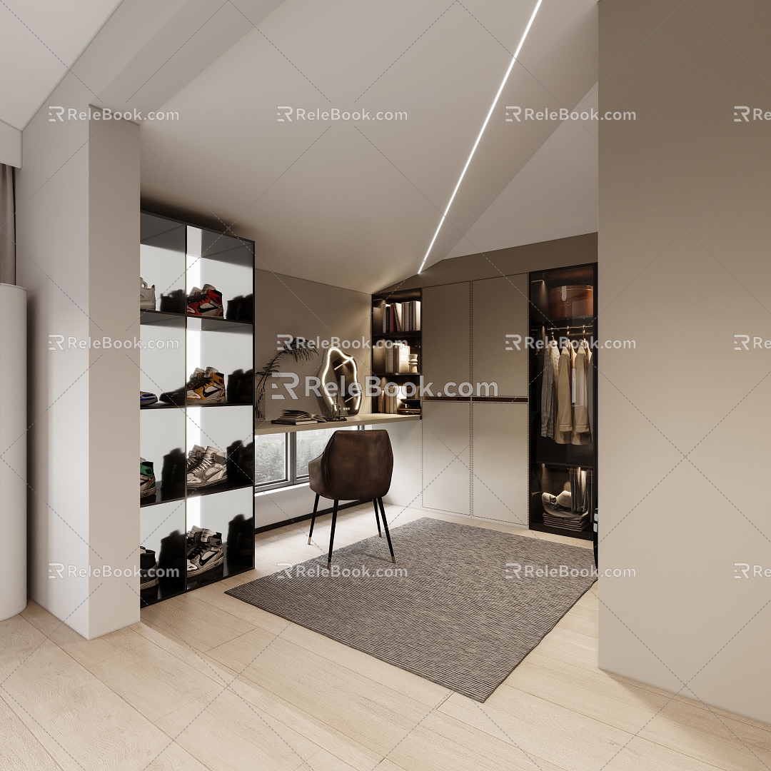 Modern Cloakroom Attic Cloakroom 3d model