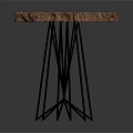 Natural Edge Wooden Dining Table With Tree Stump Slice Top And Black Metal Stand