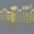 Bright Golden Wheat Shaped Decorative Lighting Neatly Arranged in Garden Landscape