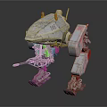 Sci Fi Mechanical Creature With Detailed Four Legged Metallic Structure And Orange Accents