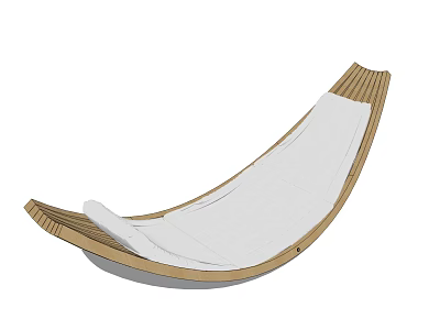 Modern Wooden Frame Lounge Chair With White Cushion For Comfortable Relaxation 3d model