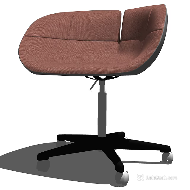Ergonomic Modern Brown Fabric Office Chair With Swivel Function And Five Star Base 3d model