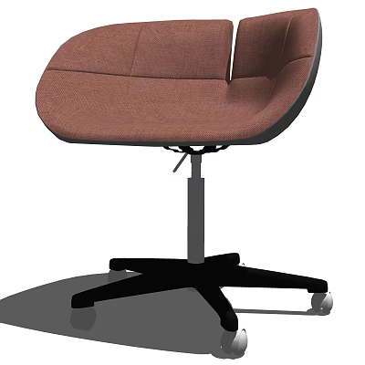 Ergonomic Modern Brown Fabric Office Chair With Swivel Function And Five Star Base 3d model