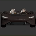 Silver Convertible Sports Car with Two Brown Seats and Sleek Design on Dark Background