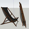 Light Gray Fabric Lounge Chair With Wooden Frame And Folding Design