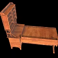 Spacious Vintage Wooden Desk With Upper Bookshelf Drawers And Classic Design